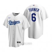 Camiseta Beisbol Hombre Los Angeles Dodgers Trea Turner Replica Primera Blanco
