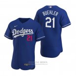 Camiseta Beisbol Hombre Los Angeles Dodgers Walker Buehler Autentico 2020 Alterno Azul