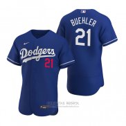 Camiseta Beisbol Hombre Los Angeles Dodgers Walker Buehler Autentico 2020 Alterno Azul