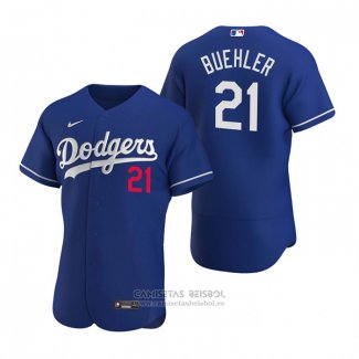 Camiseta Beisbol Hombre Los Angeles Dodgers Walker Buehler Autentico 2020 Alterno Azul