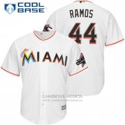 Camiseta Beisbol Hombre Miami Marlins 44 A.j. Ramos Blanco 2017 Cool Base