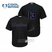Camiseta Beisbol Hombre Miami Marlins Starlin Castro Cool Base Alterno 2019 Negro