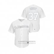 Camiseta Beisbol Hombre Milwaukee Brewers Adrian Houser 2019 Players Weekend Replica Blanco