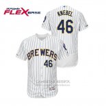 Camiseta Beisbol Hombre Milwaukee Brewers Corey Knebel Autentico Flex Base Blanco Azul