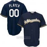 Camiseta Beisbol Hombre Milwaukee Brewers Personalizada Azul