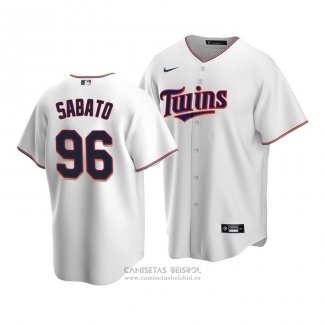Camiseta Beisbol Hombre Minnesota Twins Aaron Sabato Replica Primera Blanco