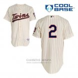 Camiseta Beisbol Hombre Minnesota Twins Brian Dozier 2 Crema Alterno Cool Base