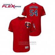 Camiseta Beisbol Hombre Minnesota Twins Ervin Santana 150th Aniversario Patch Autentico Flex Base Rojo