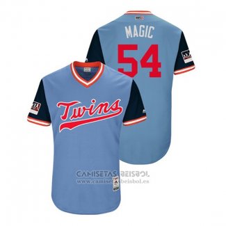 Camiseta Beisbol Hombre Minnesota Twins Ervin Santana 2018 LLWS Players Weekend Magic Azul