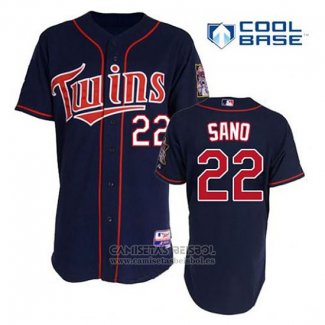 Camiseta Beisbol Hombre Minnesota Twins Miguel Sano 22 Azul Alterno Primera Cool Base