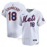 Camiseta Beisbol Hombre New York Mets Darryl Strawberry Primera Limited Blanco