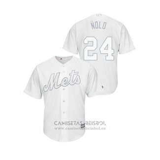 Camiseta Beisbol Hombre New York Mets Robinson Cano 2019 Players Weekend Replica Blanco