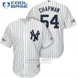 Camiseta Beisbol Hombre New York Yankees 2017 Postemporada Aroldis Chapman Blanco Cool Base