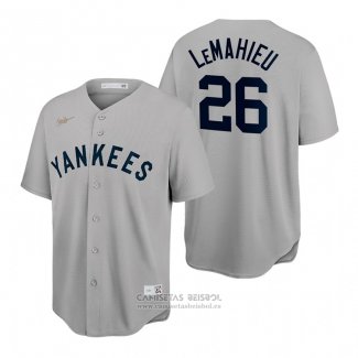 Camiseta Beisbol Hombre New York Yankees D.j. Lemahieu Cooperstown Collection Gris