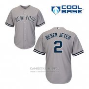Camiseta Beisbol Hombre New York Yankees Derek Jeter 2 Gris Road Cool Base