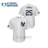 Camiseta Beisbol Hombre New York Yankees Gleyber Torres 2019 Postemporada Cool Base Blanco