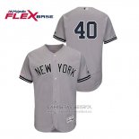 Camiseta Beisbol Hombre New York Yankees Luis Severino 150th Aniversario Patch Flex Base Gris