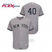Camiseta Beisbol Hombre New York Yankees Luis Severino 150th Aniversario Patch Flex Base Gris