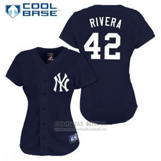 Camiseta Beisbol Hombre New York Yankees Mariano Rivera 42 Azul Cool Base