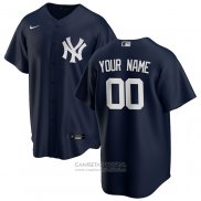 Camiseta Beisbol Hombre New York Yankees Personalizada Alterno Replica Azul