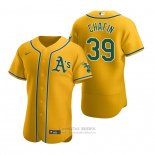 Camiseta Beisbol Hombre Oakland Athletics Andrew Chafin Autentico Primera Oro