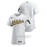 Camiseta Beisbol Hombre Oakland Athletics Autentico Blanco