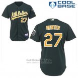 Camiseta Beisbol Hombre Oakland Athletics Catfish Hunter 27 Verde Alterno Cool Base