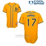 Camiseta Beisbol Hombre Oakland Athletics Glenn Hubbard 17 Oro Alterno Cool Base