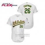 Camiseta Beisbol Hombre Oakland Athletics Matt Chapman 150th Aniversario Patch Autentico Flex Base Blanco