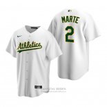 Camiseta Beisbol Hombre Oakland Athletics Starling Marte Replica Primera Blanco