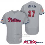 Camiseta Beisbol Hombre Philadelphia Phillies 2017 Estrellas y Rayas Odubel Herrera Gris Flex Base