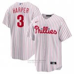 Camiseta Beisbol Hombre Philadelphia Phillies Bryce Harper Primera Replica Blanco Rojo Camiseta Beisbol Hombre Philadelphia Phillies Bryce Harper Primera Replica Blanco Rojo