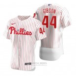 Camiseta Beisbol Hombre Philadelphia Phillies Kyle Gibson Autentico Primera Blanco