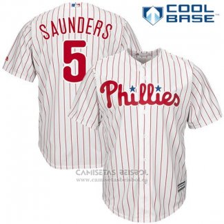 Camiseta Beisbol Hombre Philadelphia Phillies Michael Saunders Blanco Cool Base