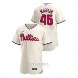 Camiseta Beisbol Hombre Philadelphia Phillies Zack Wheeler Autentico 2020 Alterno Crema