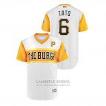 Camiseta Beisbol Hombre Pittsburgh Pirates Starling Marte 2019 Little League Classic Tato Replica Blanco