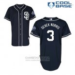 Camiseta Beisbol Hombre San Diego Padres Derek Norris 3 Azul Alterno Cool Base