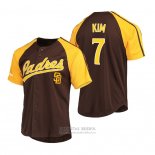 Camiseta Beisbol Hombre San Diego Padres Ha Seong Kim Replica Button Down Raglan Marron