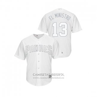 Camiseta Beisbol Hombre San Diego Padres Manny Machado 2019 Players Weekend Replica Blanco