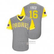 Camiseta Beisbol Hombre San Diego Padres Travis Jankowski 2018 LLWS Players Weekend Fred Gris