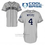 Camiseta Beisbol Hombre San Diego Padres Wil Myers 4 Gris Cool Base