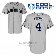 Camiseta Beisbol Hombre San Diego Padres Wil Myers 4 Gris Cool Base