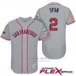 Camiseta Beisbol Hombre San Francisco Giants 2017 Estrellas y Rayas Denard Span Gris Flex Base