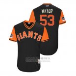 Camiseta Beisbol Hombre San Francisco Giants Austin Slater 2018 LLWS Players Weekend Mayor Negro