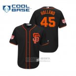 Camiseta Beisbol Hombre San Francisco Giants Derek Holland Cool Base Entrenamiento de Primavera 2019 Negro
