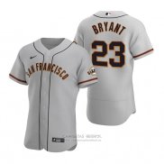 Camiseta Beisbol Hombre San Francisco Giants Kris Bryant Autentico Road Gris