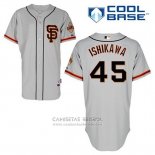 Camiseta Beisbol Hombre San Francisco Giants Travis Ishikawa 45 Gris Alterno Cool Base