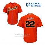 Camiseta Beisbol Hombre San Francisco Giants Will Clark 22 Naranja Alterno Cool Base