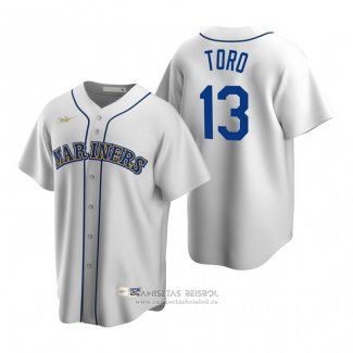 Camiseta Beisbol Hombre Seattle Mariners Abraham Toro Cooperstown Collection Primera Blanco