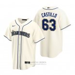 Camiseta Beisbol Hombre Seattle Mariners Diego Castillo Replica Alterno Crema